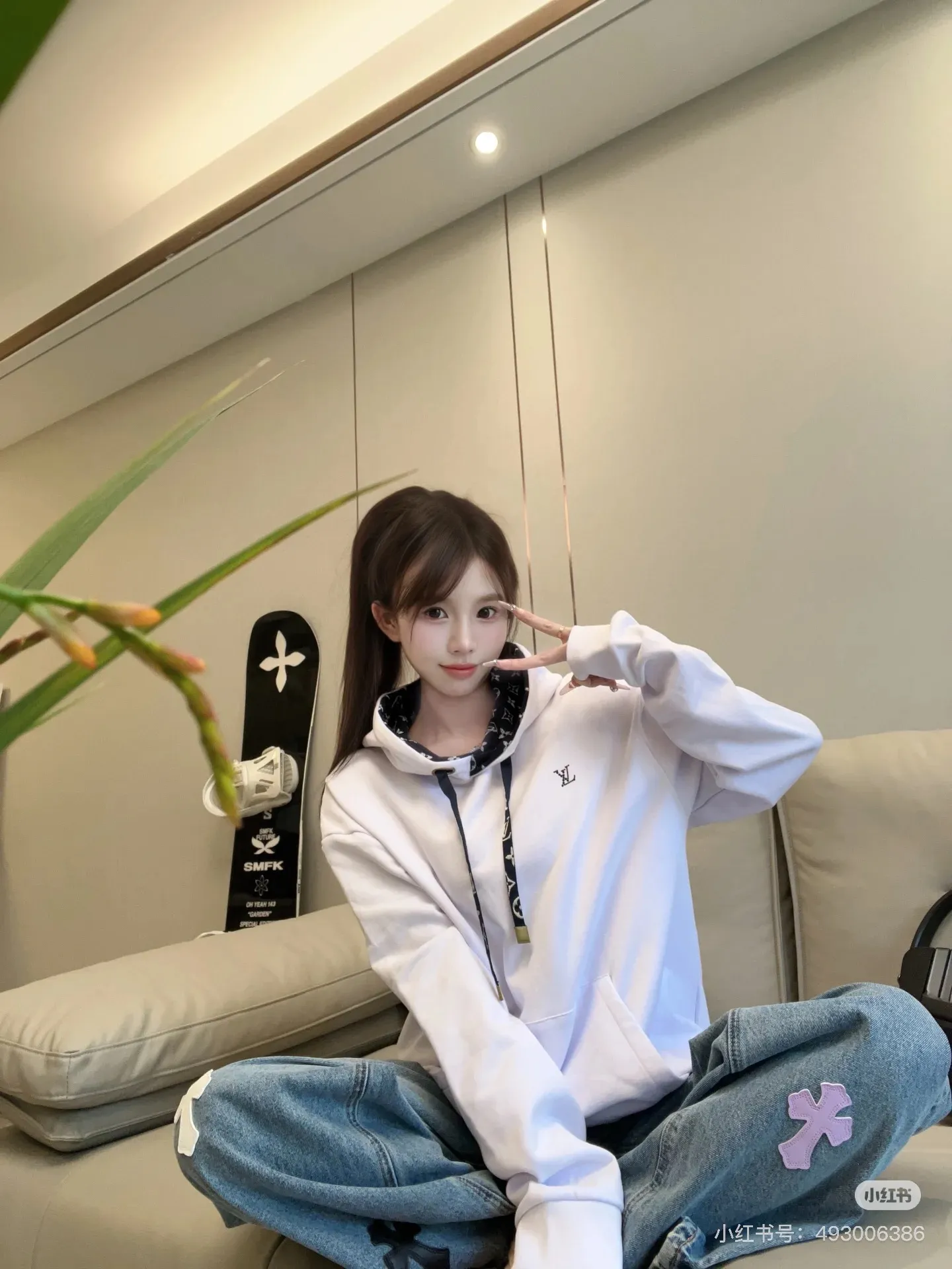 Louis Vuitton/Louis Vuitton Floral Cable Hooded Sweatshirt